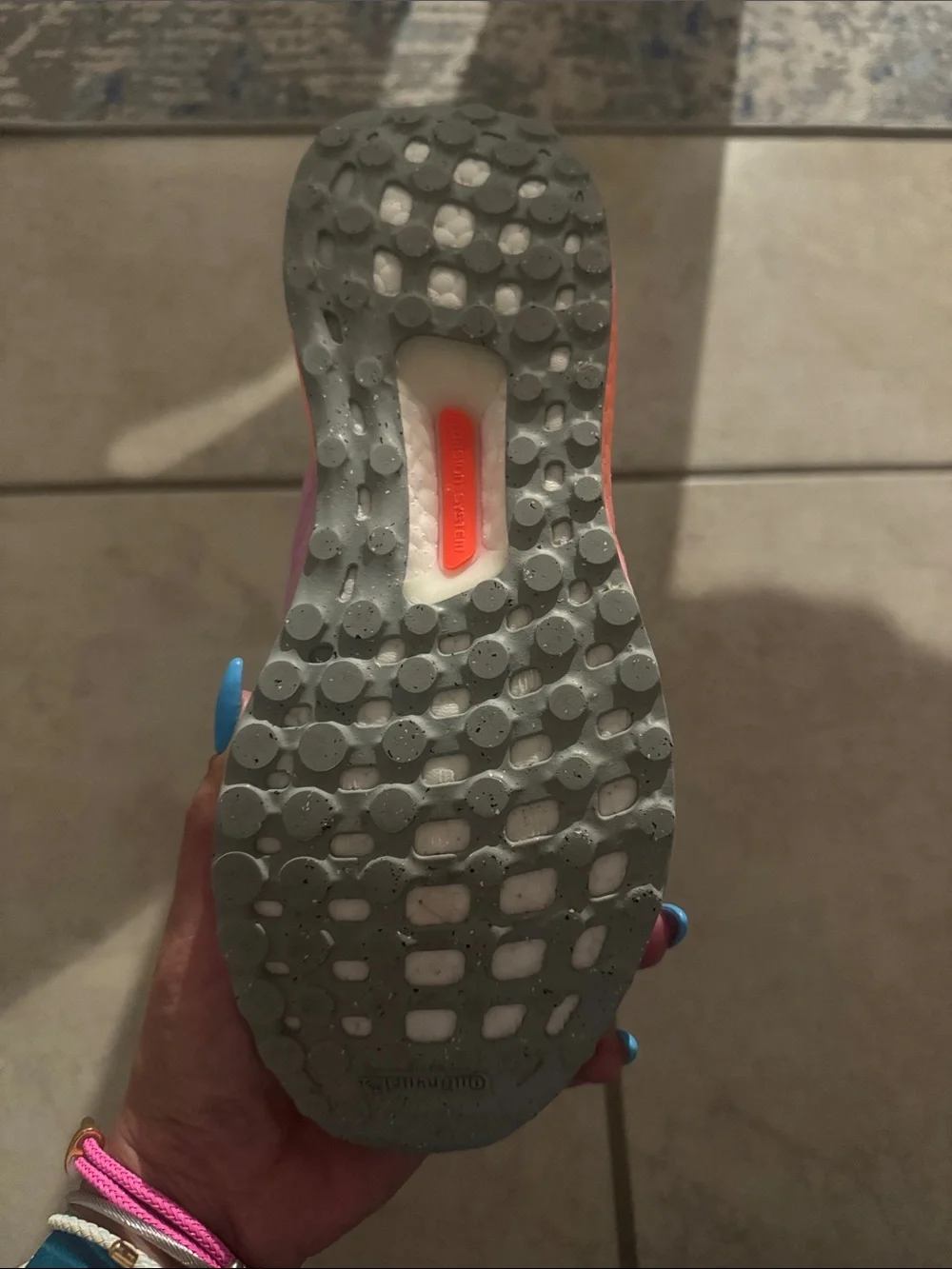 adidas Kids Pink and Orange Knit Sneakers